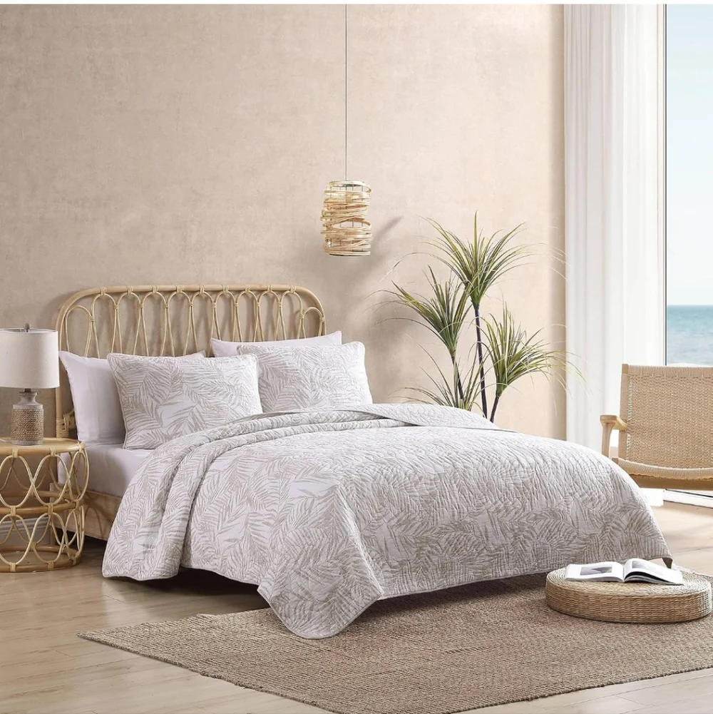 Tommy Bahama - Queen Quilt Set, Reversible Cotton Bedding with Matching Shams,